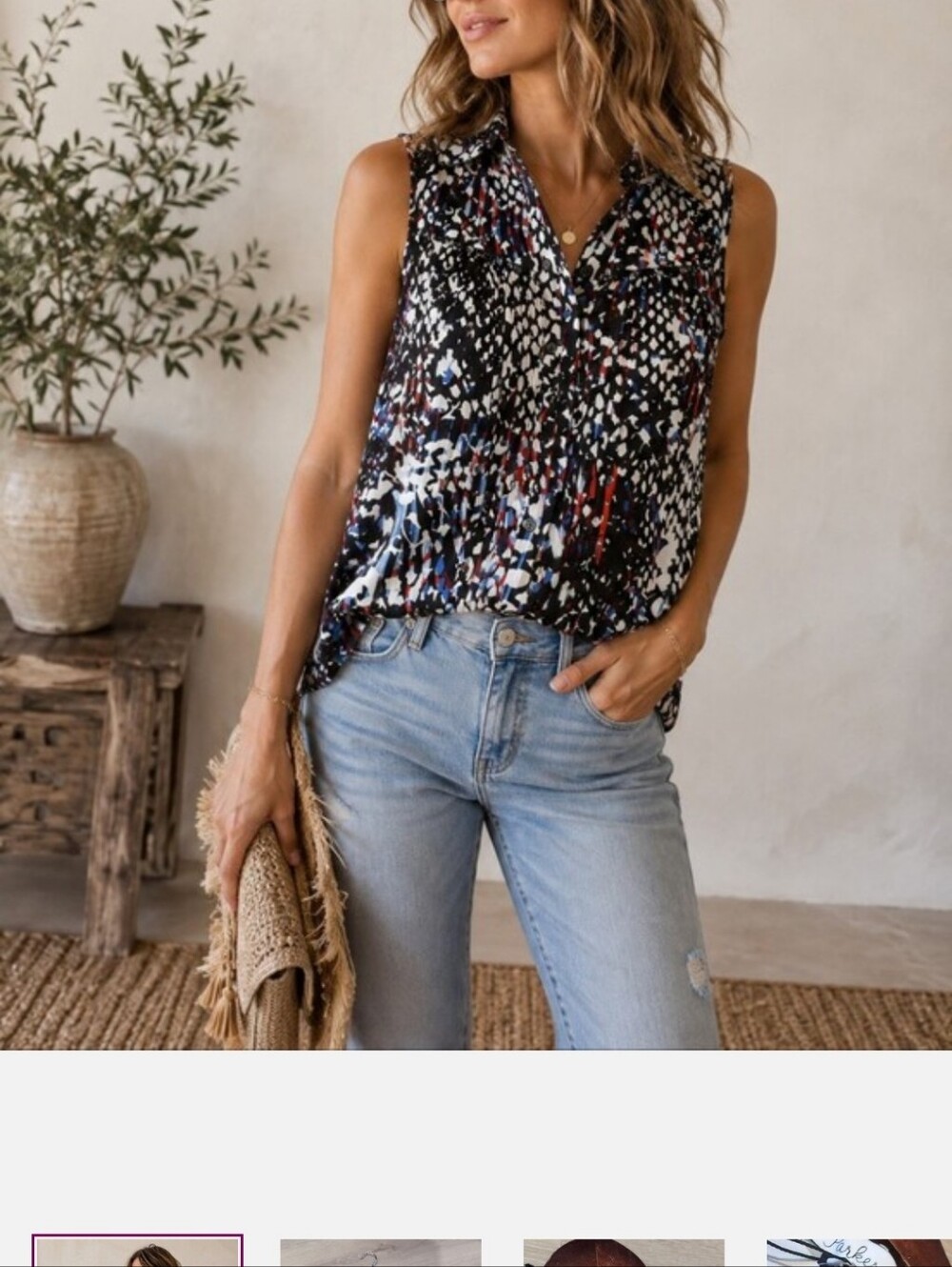 NWT Parker 100% Silk Abstract Pleated Camisole Blouse Top